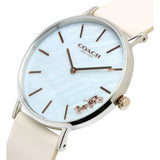 Buy Shop Coach Perry Blue Mother of Pearl Dial White Leather Strap Watch for Women - 14503270 USA Online