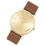 Buy Shop Coach Perry Gold Dial Brown Leather Strap Watch for Women - 14503331 USA Online