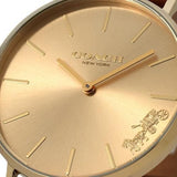 Buy Shop Coach Perry Gold Dial Brown Leather Strap Watch for Women - 14503331 USA Online