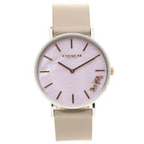 Buy Shop Coach Perry Mother of Pearl Dial Light Grey Leather Strap Watch for Women - 14503245 USA Online