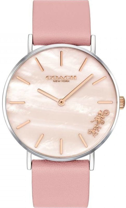 Buy Shop Coach Perry Mother of Pearl Pink Dial Pink Leather Strap Watch for Women - 14503244 USA Online