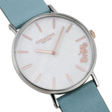 Buy Shop Coach Perry Mother of Pearl White Dial Blue Leather Strap Watch for Women - 14503271 USA Online