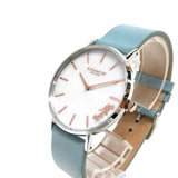 Buy Shop Coach Perry Mother of Pearl White Dial Blue Leather Strap Watch for Women - 14503271 USA Online
