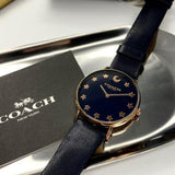 Buy Shop Coach Perry Navy Blue Dial Blue Leather Strap Watch for Women - 14503043 USA Online