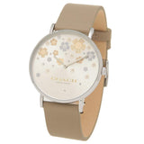 Buy Shop Coach Perry Quartz Silver Dial Brown Leather Strap Watch for Women - 14503326 USA Online