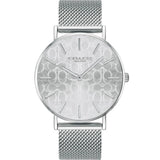 Buy Shop Coach Perry Quartz Silver Dial Silver Mesh Bracelet Watch for Women - 14503384 USA Online