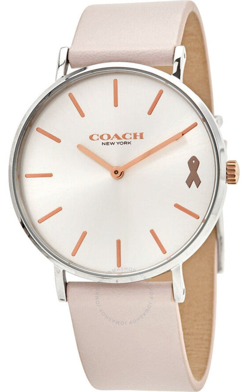 Buy Shop Coach Perry White Dial Pink Leather Strap Watch for Women - 14503128 USA Online