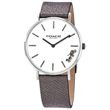 Buy Shop Coach Perry White Dial Grey Leather Strap Watch for Women - 14503155 USA Online