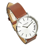 Buy Shop Coach Perry Silver Dial Brown Leather Strap Watch for Women - 14503120 USA Online