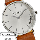 Buy Shop Coach Perry Silver Dial Brown Leather Strap Watch for Women - 14503120 USA Online