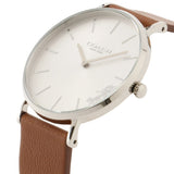 Buy Shop Coach Perry Silver Dial Brown Leather Strap Watch for Women - 14503120 USA Online