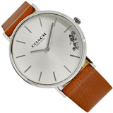 Buy Shop Coach Perry Silver Dial Brown Leather Strap Watch for Women - 14503120 USA Online