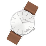 Buy Shop Coach Perry Silver Dial Brown Leather Strap Watch for Women - 14503120 USA Online