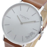 Buy Shop Coach Perry Silver Dial Brown Leather Strap Watch for Women - 14503120 USA Online