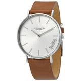 Buy Shop Coach Perry Silver Dial Brown Leather Strap Watch for Women - 14503120 USA Online