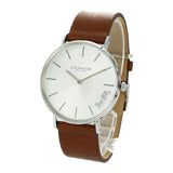 Buy Shop Coach Perry Silver Dial Brown Leather Strap Watch for Women - 14503120 USA Online