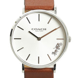 Buy Shop Coach Perry Silver Dial Brown Leather Strap Watch for Women - 14503120 USA Online
