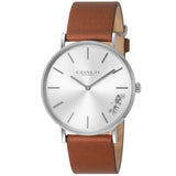 Buy Shop Coach Perry Silver Dial Brown Leather Strap Watch for Women - 14503120 USA Online