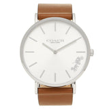Buy Shop Coach Perry Silver Dial Brown Leather Strap Watch for Women - 14503120 USA Online