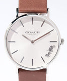 Buy Shop Coach Perry Silver Dial Brown Leather Strap Watch for Women - 14503120 USA Online