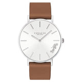 Buy Shop Coach Perry Silver Dial Brown Leather Strap Watch for Women - 14503120 USA Online