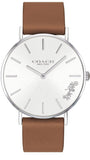 Buy Shop Coach Perry Silver Dial Brown Leather Strap Watch for Women - 14503120 USA Online