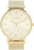 Buy Shop Coach Perry Silver Dial Gold Mesh Bracelet Watch for Women - 14503385 USA Online