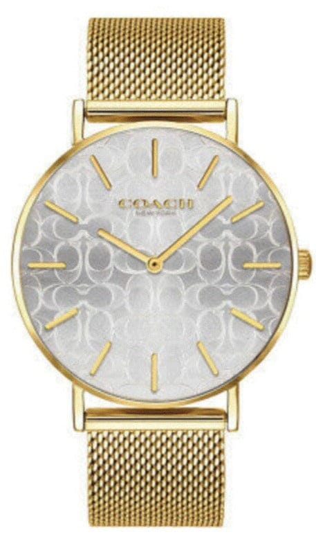 Buy Shop Coach Perry Silver Dial Gold Mesh Bracelet Watch for Women - 14503385 USA Online