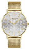 Buy Shop Coach Perry Silver Dial Gold Mesh Bracelet Watch for Women - 14503385 USA Online