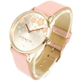 Buy Shop Coach Perry Silver Dial Pink Leather Strap Watch For Women - 14503325 USA Online