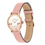 Buy Shop Coach Perry Silver Dial Pink Leather Strap Watch For Women - 14503325 USA Online