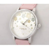 Buy Shop Coach Perry Silver Dial Pink Leather Strap Watch For Women - 14503325 USA Online