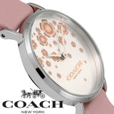 Buy Shop Coach Perry Silver Dial Pink Leather Strap Watch For Women - 14503325 USA Online