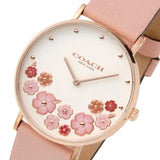 Buy Shop Coach Perry Silver Dial Pink Leather Strap Watch For Women - 14503325 USA Online