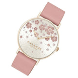 Buy Shop Coach Perry Silver Dial Pink Leather Strap Watch For Women - 14503325 USA Online