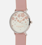 Buy Shop Coach Perry Silver Dial Pink Leather Strap Watch For Women - 14503325 USA Online