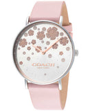 Buy Shop Coach Perry Silver Dial Pink Leather Strap Watch For Women - 14503325 USA Online