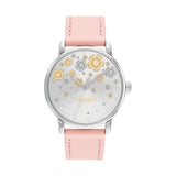 Buy Shop Coach Perry Silver Dial Pink Leather Strap Watch For Women - 14503325 USA Online