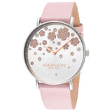 Buy Shop Coach Perry Silver Dial Pink Leather Strap Watch For Women - 14503325 USA Online