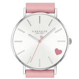 Buy Shop Coach Perry Silver Dial Pink Leather Strap Watch for Women - 14503516 USA Online