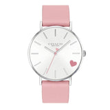 Buy Shop Coach Perry Silver Dial Pink Leather Strap Watch for Women - 14503516 USA Online