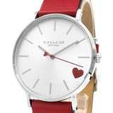 Buy Shop Coach Perry Silver Dial Red Leather Strap Watch for Women - 14503515 USA Online