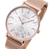 Buy Shop Coach Perry Silver Dial Rose Gold Mesh Bracelet Watch for Women - 14503386 USA Online