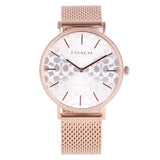 Buy Shop Coach Perry Silver Dial Rose Gold Mesh Bracelet Watch for Women - 14503386 USA Online