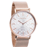 Buy Shop Coach Perry Silver Dial Rose Gold Mesh Bracelet Watch for Women - 14503386 USA Online