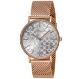 Buy Shop Coach Perry Silver Dial Rose Gold Mesh Bracelet Watch for Women - 14503386 USA Online