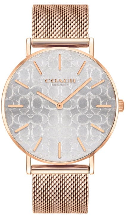 Buy Shop Coach Perry Silver Dial Rose Gold Mesh Bracelet Watch for Women - 14503386 USA Online
