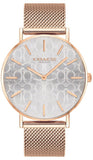 Buy Shop Coach Perry Silver Dial Rose Gold Mesh Bracelet Watch for Women - 14503386 USA Online
