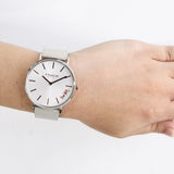 Buy Shop Coach Perry Silver DIal White Leather Strap Watch for Women - 14503116 USA Online