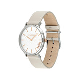 Buy Shop Coach Perry Silver DIal White Leather Strap Watch for Women - 14503116 USA Online